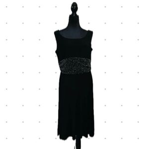 Elegant Black Sleeveless Dress polyester fabric